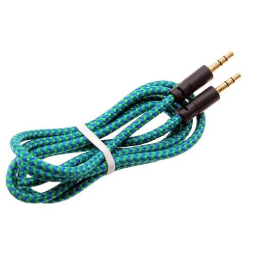 Cable Auxiliar con Jack 3.5mm Trenzado Verde 1 m miniatura 1