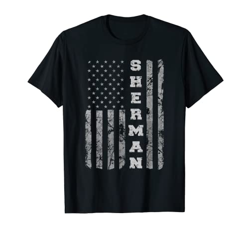 Sherman, Texas, American Flag T-Shirt