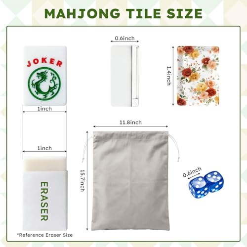 Set de Mahjong Americano con 166 Fichas Acrílicas y Bolsa miniatura 2
