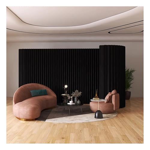 Cloison de séparation rétractable en papier noir pliable 2x2m