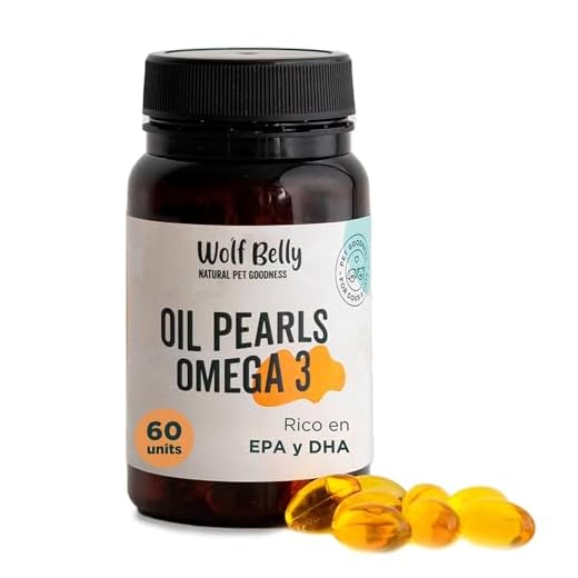 Wolf Belly - Suplemento Omega 3 Perros y Gatos 100% Natural (60 Perlas) Cápsulas Aceite de Pescado Ricas en DHA y EPA, Antiinflamatorio Articulaciones, Pelaje Más Sano y Brillante, Cuida Piel Perro