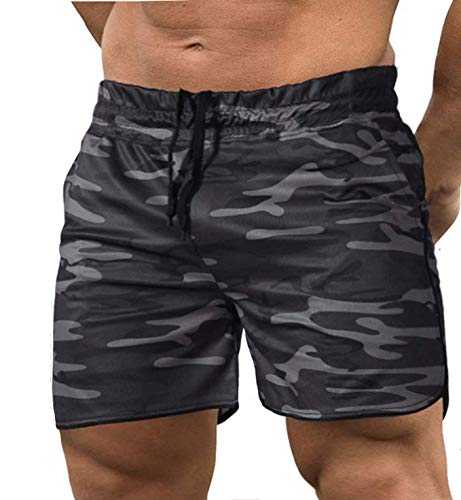 Everworth Men's Gym Workout Boxing Shorts Running Short Pants Fitted Training Bodybuilding Jogger Short (Camo, Us M : (Waist: 30"-33")) #TOP15