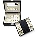 Produktbild ProCase Schmuck Halter Box für Frauen Mädchen, Zwei Schichten Kunstleder Schmuck Organizer Aufbewahrungskoffer mit Spiegel für Halskette Ohrringe Armbänder Ringe Uhren-Schwarz