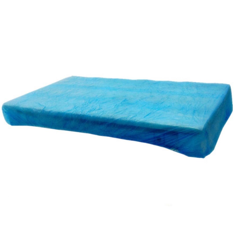 Disposable Fitted Massage Table Sheets PE Bed Covers with Elastic Blue, Pack of 10pcs