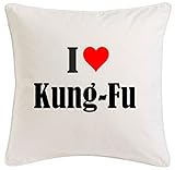 I Love Kung-Fu Kissenbezug aus Mikrofaser in der Größe 40cm x 40cm mit Reißverschluss