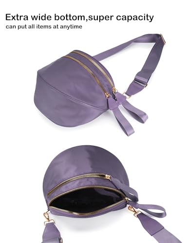 Image of FEIBOON Spacious Nylon Crossbody Bag Bum Bag Handbags Wallets Purses Trendy Shoulder Bag for Women