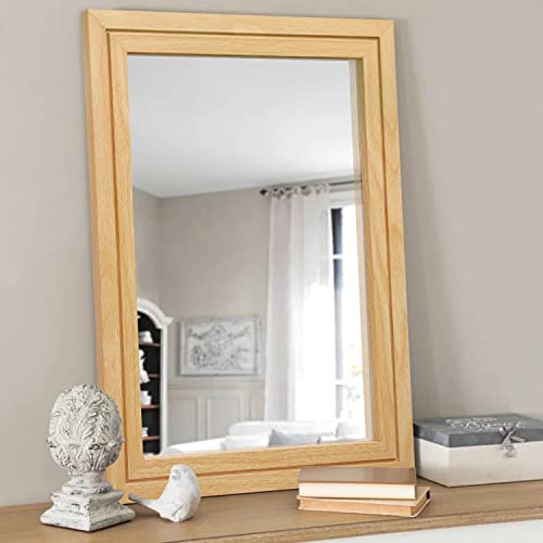 Aazzkang Mirrors For Wall Rectangular Rustic Wood Mirror Decorative Farmhouse Bedroom Bathroom Small Hanging Mirror #TOP3