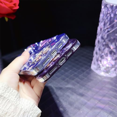 Coque iPhone 15 Pro Max plaquée avec motif fleur creuse 3D