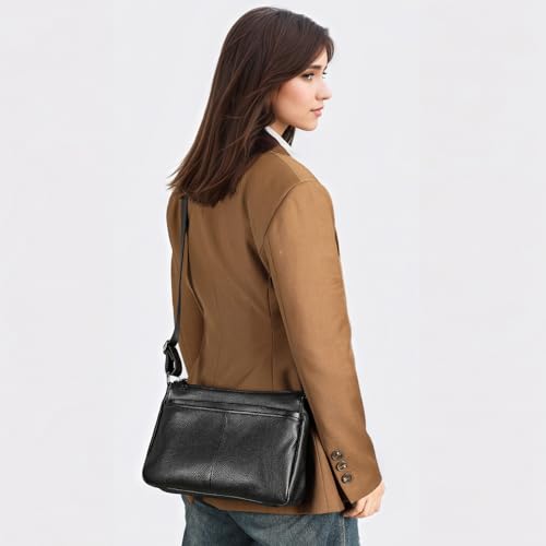 NIUCUNZH Womens Crossbody Purses Genuine Leather Ladies Shoulder Bags Zipper Multi Pockets Handbags3