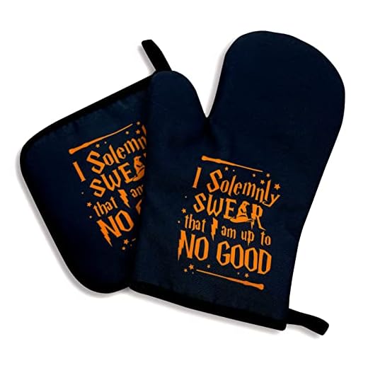 I Solemnly Swear That I am Up to No Good,Oven Mitts and Pot Holders Sets of 2，Funny Oven Mitt，Silicone Non-Slip Oven Mitts,Harry Potter Fan Gift,Harry Potter Kitchen