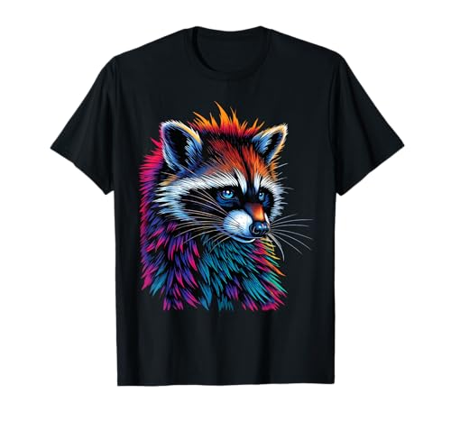 Raccoon Motif Animal Lover Forest Art Wild Animal Nature T-Shirt