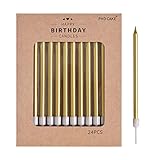 PHD CAKE Gold Long Thin Metallic Birthday Candles, Cake Candles, Birthday Parties, Wedding Decorations, Party Candles, Cake Decorations
