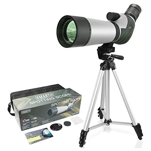 FEEMIC Upgrade 20-60x60 Waterproof Spotting Scope with Tripod, BAK4-45 Degree Angled Big Eyepiece(24mm), Optics Zoom 47-23.5M/1000M Spotting Scope for Target Shooting Bird Watching Hunting Wildlife
