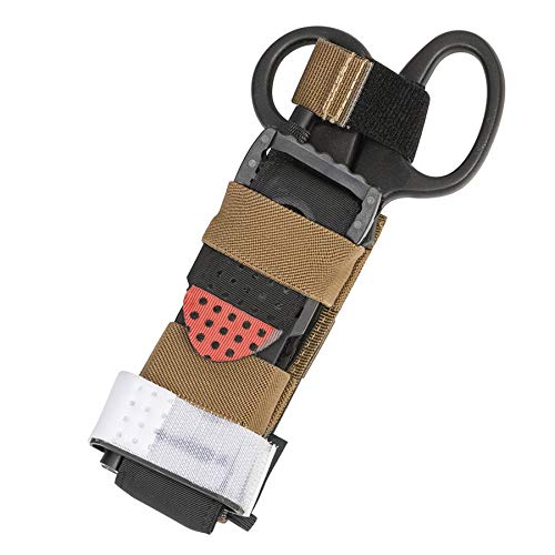 IDOGEAR Tactical Medical Tourniquet Pouch Elastic Shear Holder MOLLE Scissor Tool Pouch EDC for Vest Belt Backpack (Coyote Brown)