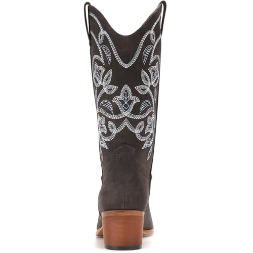 Image of IUV Cowboy Boots For Women Pointy Toe Women's Western Boots Cowgirl Boots Mid Calf Boots