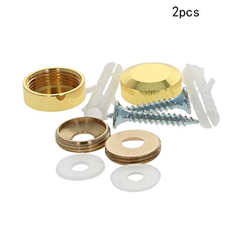 Clavos de acero inoxidable para espejos con cabezal, 2 piezas, 18 mm, acabado pulido, tono dorado miniatura 2
