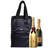 Bolsa Térmica Porta 2 Garrafas Vinho Alça de Mão Portátil