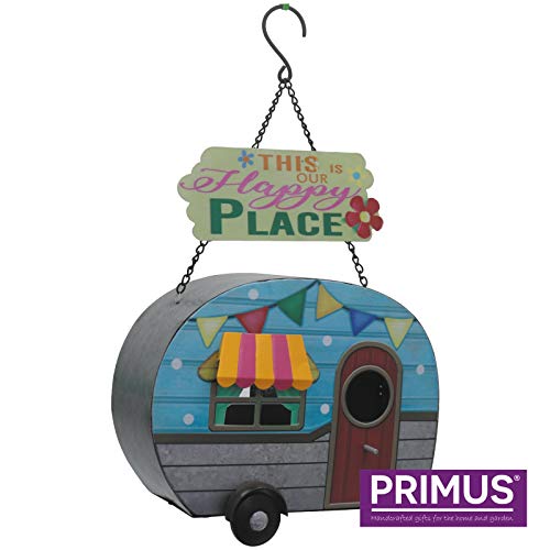 Primus Funky Metal Caravan Birdhouse Garden Decoration