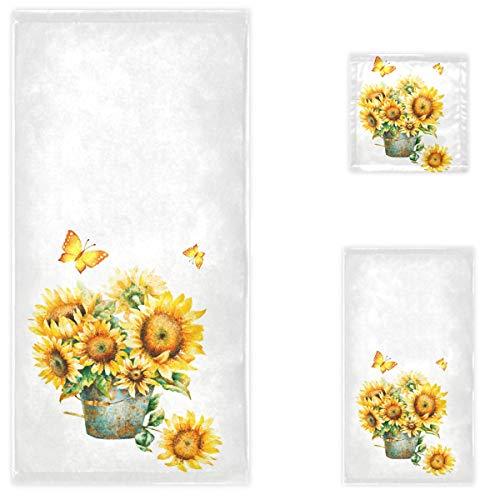 S, 1 Bath Towel+1 Hand Towel+1 Washcloth, Multipurpose For Bathroom, Hotel, Gym, Spa And Beach(white)