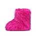 MAIJED Pink Fur Boots for Women Fluffy Furry Short Snow Boots Fashion Fuzzy Mid-Calf Warm Boots Outdoor Flat Shoes