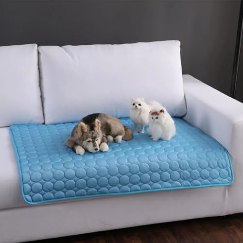 Tapete Gelado Pet Para Cachorros Cachorro Gatos G Grande Azul