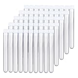 50 Pcs Clear Plastic Test Tubes with Caps U - Shaped Bottom, for Lab Supplies