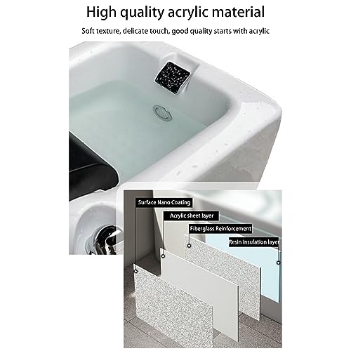 Portable Foot Spa Bathtub Acrylic Foot Bath Deep Foot Bath Spa with Massage can Automatically Drain and Adjust Hot and Cold Water Home Foot Spa Pedicure Bowl Foot Detox Bucket Tub for Home Spa Treatme