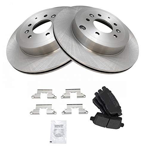 Image of TRQ Rear Brake Pad and Rotor Set Semi Metallic Vented Rotors | For 2007-2015 Mazda CX-9