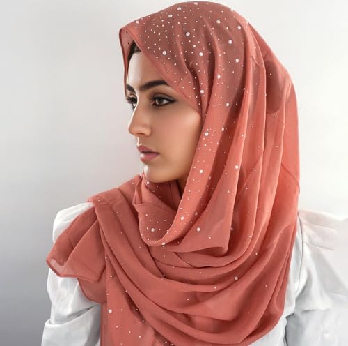 Muslim Wrinkles Pearl Chiffon Hijab Head Scarf Women Solid Bubble Wrap Shawls Long Hejab Shawls3