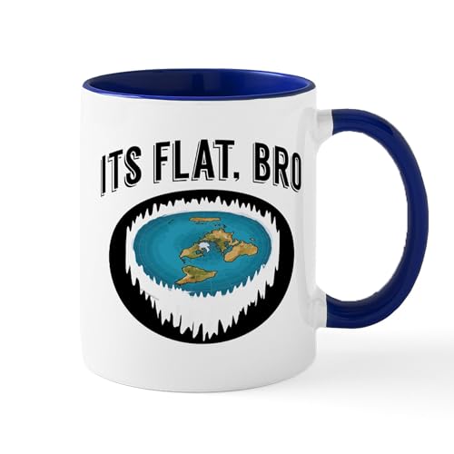 Taza de cerámica 11 onzas divertida It's Flat Bro miniatura 1
