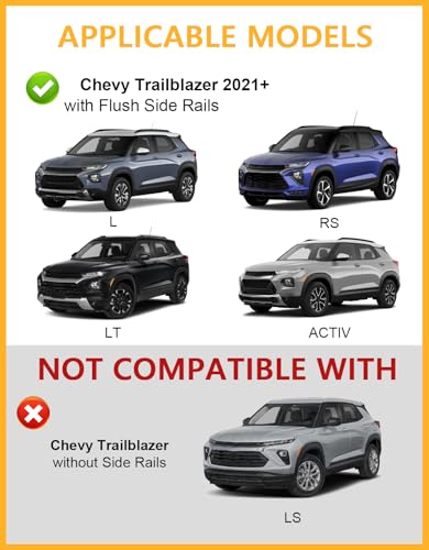 Image of Tuyoung 300lbs All Aluminum Roof Rack Cross Bars Compatible with Chevy Chevrolet Trailblazer 2021 2022 2023 2024 2025 2026 L LT ACTIV RS, Lockable Heavy Duty Roof Rails Crossbars Cargo Luggage Kayak