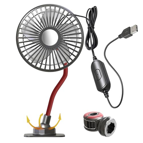 Ranley Ventilador de coche portátil 3 velocidades ajustable – Ventilador de coche para conductor, portátil, circulación de aire para Pickup Golf Viaje