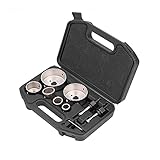 Akozon Set di Seghe a Tazza per Perforazione di Piastrelle 9 Pezzi per Vetro, Ceramica e Porcellana - Include Varie Dimensioni con Mandrini e Chiave, Ideale per Trapani Elettrici o Manuali