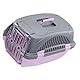 Ferplast Transportbox Katze Rider, Hundetransportbox kleine Hunde und Katzen bis 7 kg, stoßfeste transparente Tür, Lüftungsschlitze, Hartschalen Transportbehälter, 34 x 50,7 x h 30 cm, Rose