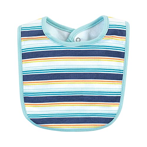 Image of Hudson Baby Unisex Baby Cotton Bibs, Surfer Dude, One Size