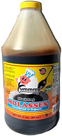 Yummmy Blackstrap Molasses - Melasa de caña, 5 Lbs, Kosher Certified, Dark color, BPA free container, All Natural, Unsulfured Sale by weight