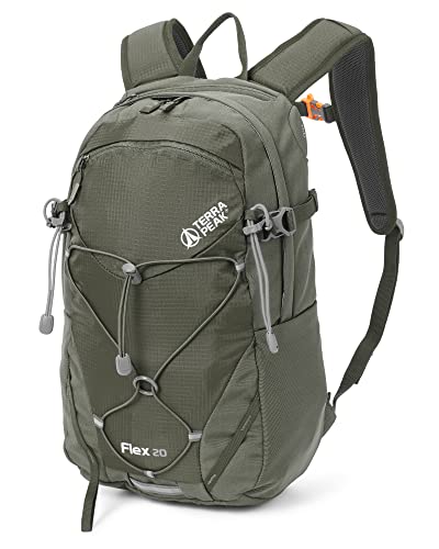Terra Peak Wanderrucksack 20L Flex 20 Premium (klein) mit Rückenbelüftung, Trinksystem & Regenschutzhülle - Trekkingrucksack aus atmungsaktivem 3D Air Mesh Polyester - Outdoor Daypack mit Hüftgurt