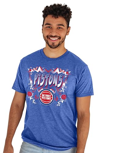 Detroit Pistons NBA Officially Licensed T-Shirt Heathered Team Color Basketball, Medium