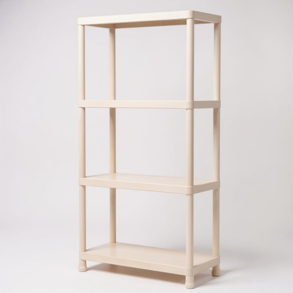 Estantería Modular de Almacenamiento Estante de almacenar plastico Polipropileno (4 Baldas 140x60x30cm Beige)