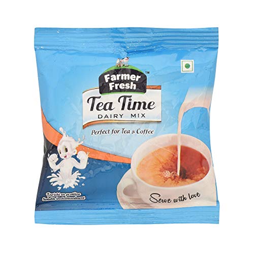 Image of Farmer Fresh Tea Time Dairy Mix - 20g Sachets, Pack of 100 - Low Fat Milk Powder - Perfect Tea Whitener & Coffee Creamer - Rich & Creamy Taste