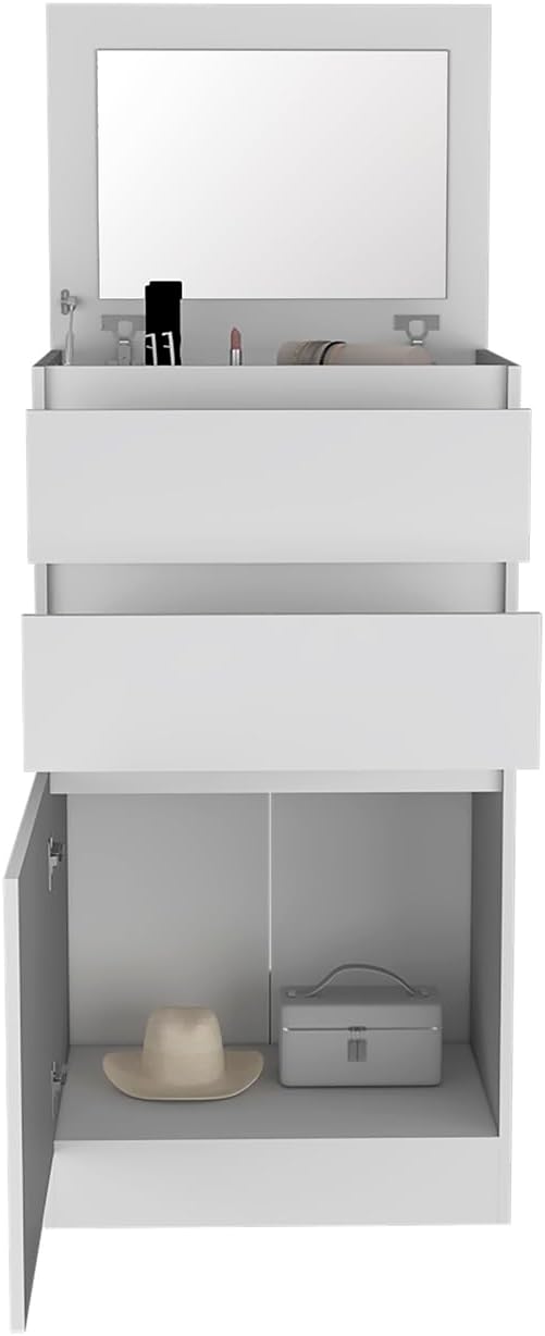 2-Drawer Manufactured Wood Cabinet White for Home
