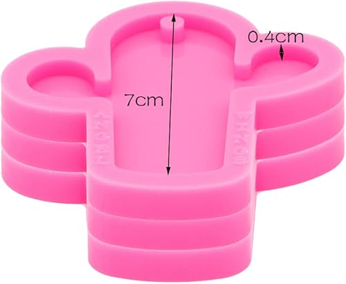 Miniatura 6 de Molde de silicona para manualidades de resina de cactus, 3 piezas, arte epoxi con 10 llaveros, postres de dulces, fondant, decoración de pasteles,