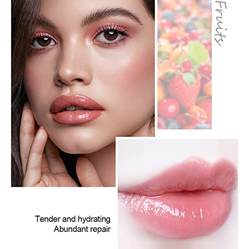 Alisesun 4 Pcs Fruit Roll-On Lip Gloss Set, Clear Lip Gloss Crystal Jelly Liquid Lipstick, Plumping Lip Oil Moisturizing Hydrating Non-Sticky, Nice Gift For Women Girl #TOP2