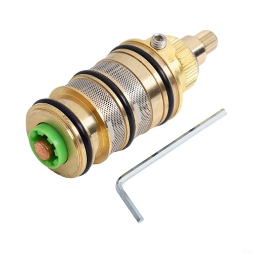 La mejor selección de Fontanería de baño los mejores 5. 46 QuadAxisll - Cartucho de termostato de latón para reparación de mezclador de baño y válvula de ducha, núcleo de válvula de repuesto para carrete termostático, para...