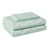 Amazon Basics 100% Organic Cotton Kids' Sheet Set with Pillowcase, Twin Size, Spotted Dogs
