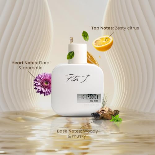 Image of Peter J High Addict Perfumes for Men, 100ml | Luxury Eau De Parfum Premium Long Lasting Fragrance | Gift for Him | Premium Perfume for Men | Suitable for Every Occasion