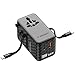 Produktbild Verbatim GaN Reiseadapter 70W Schwarz, Steckdosenadapter mit 2 integrierten Kabel und USB-C, USB-A, 2X USA/JP Anschluss, Schnellladegerät für Laptop, MacBook, iPhone 15,16,17, weltweit einsetzbar
