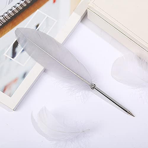 Miniatura 5 de Bolígrafo de plumas, tinta negra, pluma vintage con pluma chapada refinada, bolígrafo para escritura escolar, bolígrafo de firma de regalo de boda