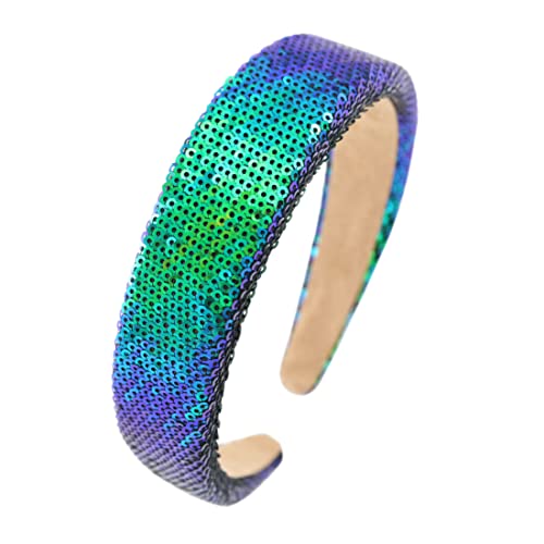 Gmmidea Sequin Sparkly Headbands For Women Girls Glitter Bling Gold Headband Beaded Padded Birthday Holiday Hairbands For Women's Hair Accessories Navy Blue #TOP1