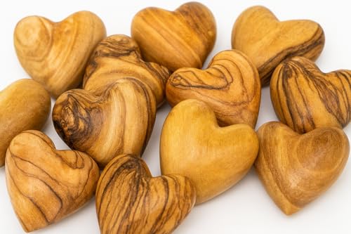 ZULUF Set of 10 Olive Wood Hearts 2 x 2